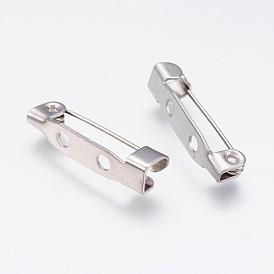 304 Stainless Steel Brooch Findings, 2-Hole
