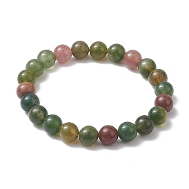 8.5mm Round Natural Indian Agate Beaded Stretch Bracelets for Women