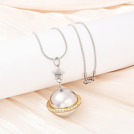 304 подвеска-планета из нержавеющей стали с микропаве из прозрачного кубического циркония, урна для пепла домашних животных