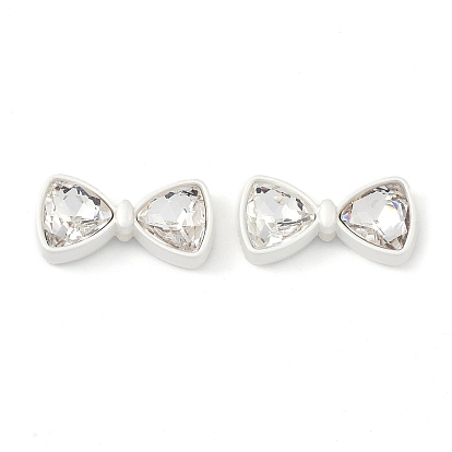 Alloy Beads, with Rhinestone, Bowknot