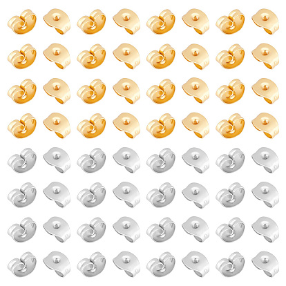 304 фрикционные ушные гайки из нержавеющей стали, серьги для серьги-гвоздики, покрытие баррель