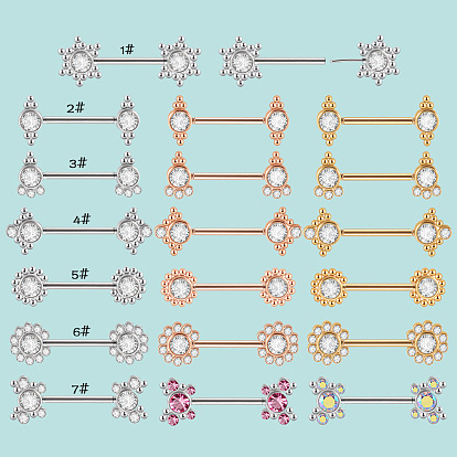 304 Кольца для сосков из нержавеющей стали со стразами