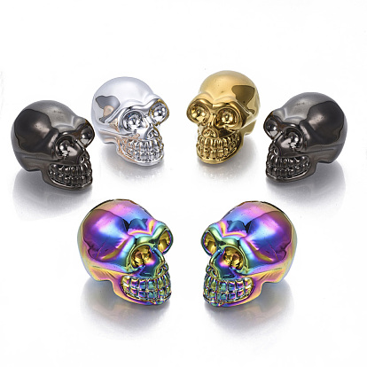 Electroplate K9 Glass Display Decorations, Skull, for Halloween