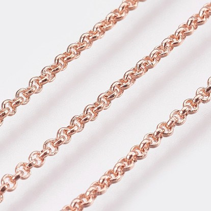 Long-Lasting Plated Brass Cable Chain Necklaces, with Lobster Claw Clasp, Nickel Free