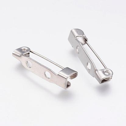 304 Stainless Steel Brooch Findings, 2-Hole