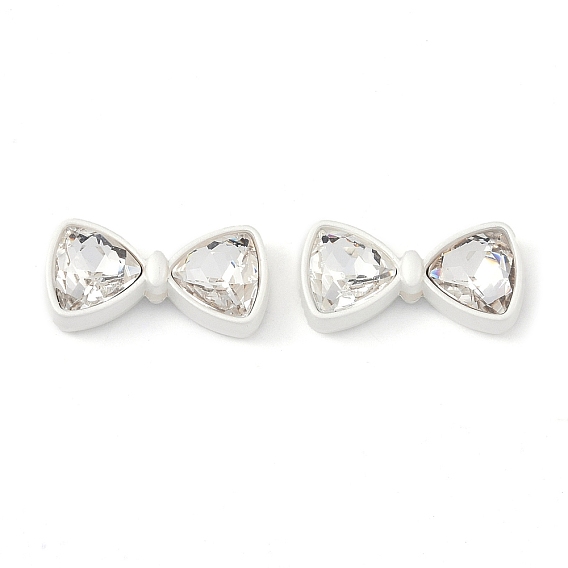 Alloy Beads, with Rhinestone, Bowknot