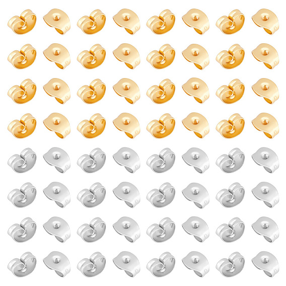 304 фрикционные ушные гайки из нержавеющей стали, серьги для серьги-гвоздики, покрытие баррель