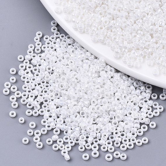 Glass Seed Beads, Fit for Machine Eembroidery, Opaque Colours Luster, Round