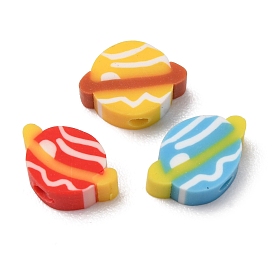Handmade Polymer Clay Beads, Planet