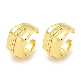 Brass Cuff Earrings for Women, Round Ring