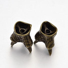 Латунные животных коготь шарик шапки, 19x15 мм, отверстие : 2.5 мм