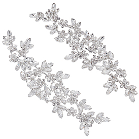 2шт. нашивок из ткани со стразами, ремонт швейное ремесло украшение, цветок