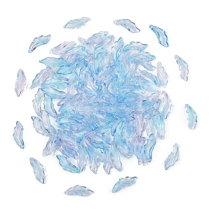 100 шт. подвески из прозрачного стекла, окрашенные методом запекания, лист, два тона