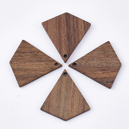 Undyed Walnut Wood Pendants, Kite