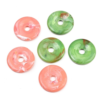Непрозрачные акриловые подвески, имитирующие нефрит, пончики