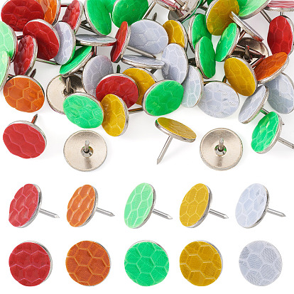 50шт. плоские круглые пластиковые канцелярские кнопки, с железными контактами