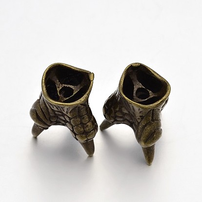 Латунные животных коготь шарик шапки, 19x15 мм, отверстие : 2.5 мм