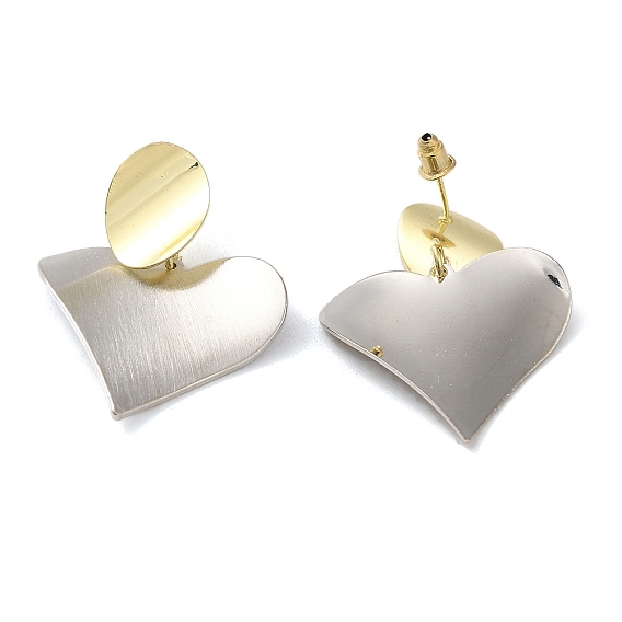 Alloy Stud Earrings, Heart