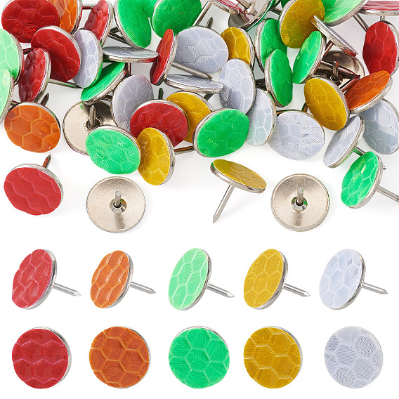 50шт. плоские круглые пластиковые канцелярские кнопки, с железными контактами
