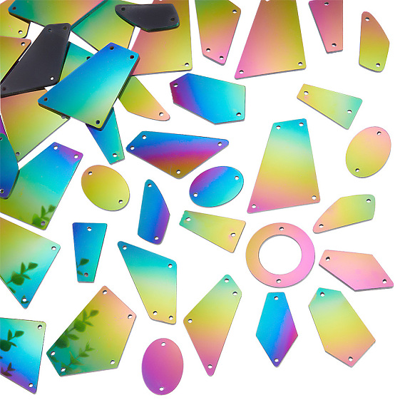 2 сумки акриловые зеркальные пришитые стразы, аксессуары для одежды, многожильных ссылки, разнообразные