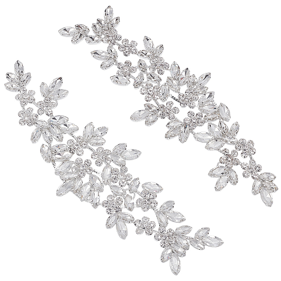 2шт. нашивок из ткани со стразами, ремонт швейное ремесло украшение, цветок