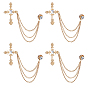 Cross Alloy Rhinestone Lapel Pin Backs, Hanging Chain Brooch for Backpack Clothes