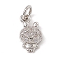 Brass Micro Pave Cubic Zirconia Charms, with Jump Rings, Rabbit Charm