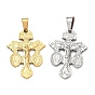 Religion 304 Stainless Steel Pendants, Corss Charms, with 201 Stainless Steel Bails, Ion Plating