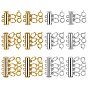Tube Brass Magnetic Slide Lock Clasps, with Open Jump Rings and Spring Ring Clasps