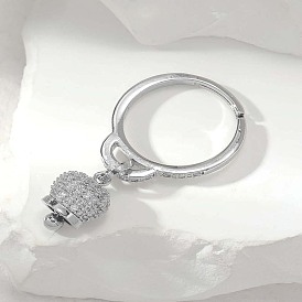 Латунные кольца с кристаллами и стразами, колокол