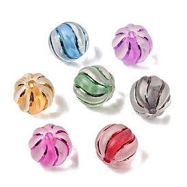 Прозрачные акриловые бусины, окрашенные спреем, тыква, матовые