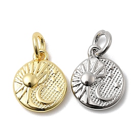 Латунь прелести, плоские круглые с солнцем и луной, долговечный, стойки покрытие, с целью перехода в кольце