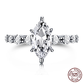 925 стерлингового серебра кольца перста, обручальное кольцо, с конским глазом для женщин с фианитом, Реальная платина