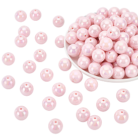 ARRICRAFT 115Pcs Solid Color Acrylic Beads, AB Color Plating, Round