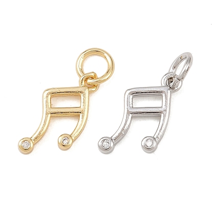 Латунные микро проложить кубического циркония подвески, прелести музыкальных нот, без кадмия и без свинца, стойки покрытие, долговечный, с целью перехода в кольце