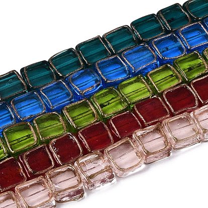 Бусины ручной работы бусины золотого песка, квадратные бусины с золотой отделкой