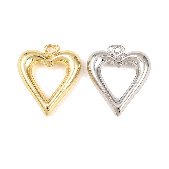 Латунные подвески, сердце прелести, стойки покрытие, долговечный, без кадмия и без свинца