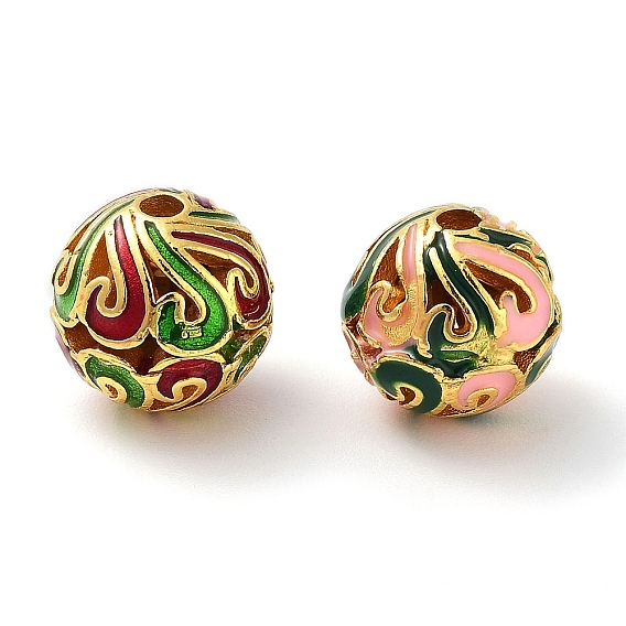 Бисера эмали сплава, золотые, круглые