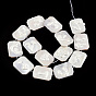 Plating Natural Freshwater Shell Beads Strands, Imitate Baroque Pearl Keshi Pearl Beads, Rectangle