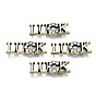 Tibetan Style Alloy Cabochons, with Rhinestone, Word Luck