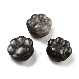 Natural Golden Obsidian Beads, Paw Print