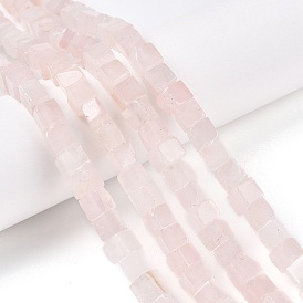 Natural Rose Quartz Beads Strands, Cube