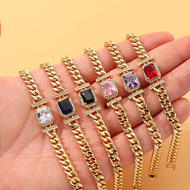Luxury Copper Zirconia Inlaid Bracelet for Women - Creative Personalized Bangle Gift