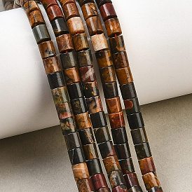 Нити из натуральных полихромных яшмовых бусин пикассо., колонка