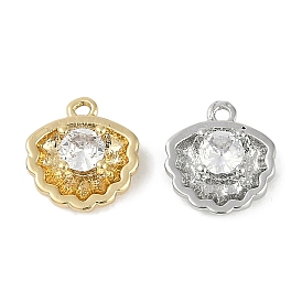 Латунные микро проложить кубического циркония прелести, без кадмия, без никеля и без свинца, формы раковины