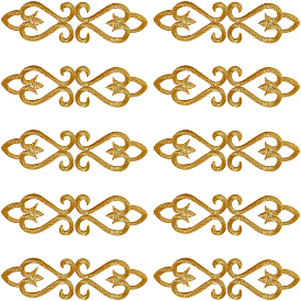 20 шт. цветочные полиэстеровые компьютеризированные вышитые нашивки, гладить по аппликациям, с клейкой спинкой, для свадебного платья