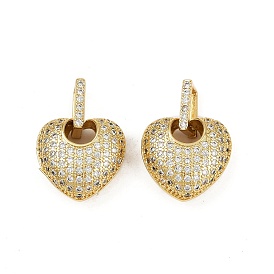 Латунные микро проложить кубического циркония подвески, сердце прелести, без кадмия и без свинца, стойки покрытие, долговечный