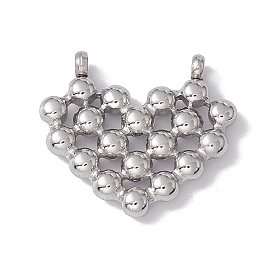 304 Подвески из нержавеющей стали с ионным покрытием (IP), полый, сердце прелести