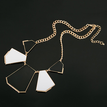 Shiny Necklace Polygon Pendant Necklace Accessory - Multiple Colors Available.