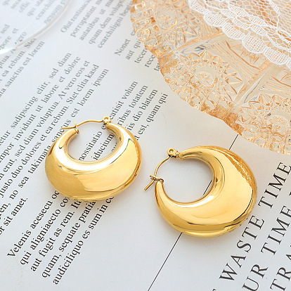 Retro Geometric Minimalist U-shaped Circle Pendant Earrings for Women